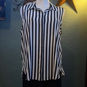 Worthington Black and White Striped Blouse